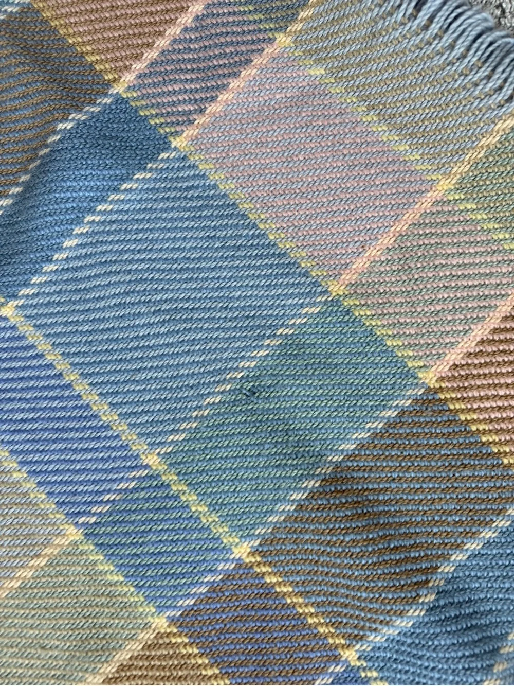 Vintage Pendleton pastel plaid throw blanket Wool